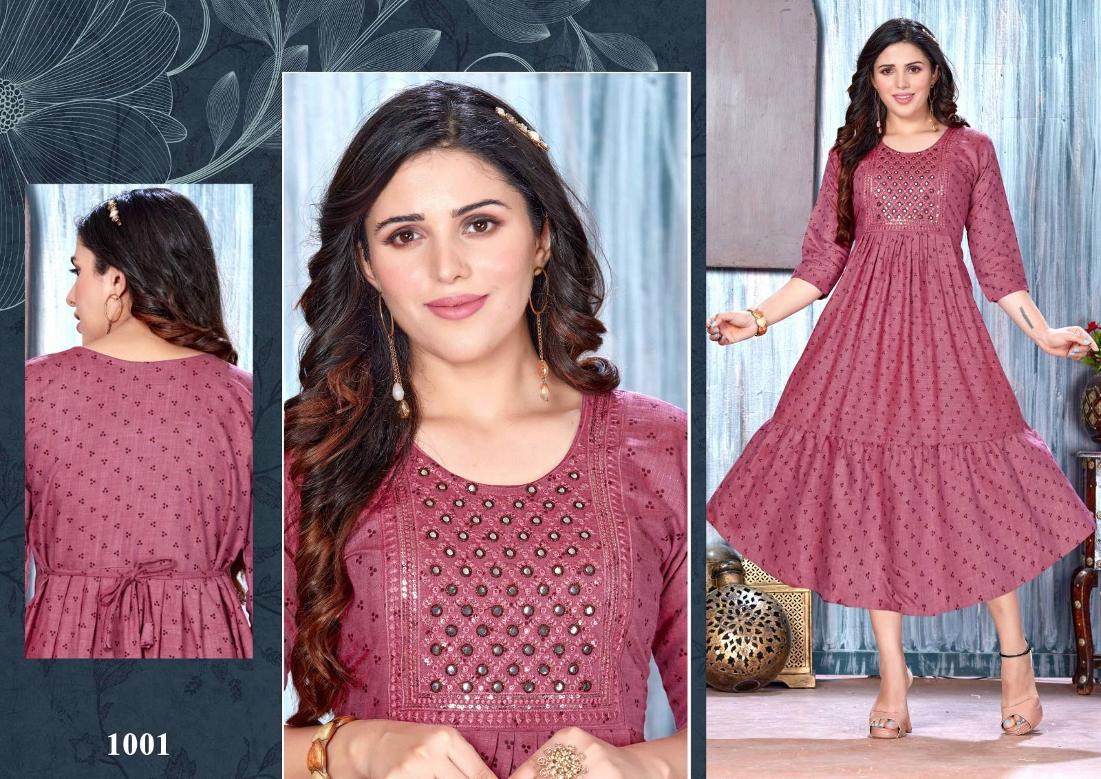 Beauty Fab Fabulous Bombay Rayon Embroidery Kurtis Catalog
